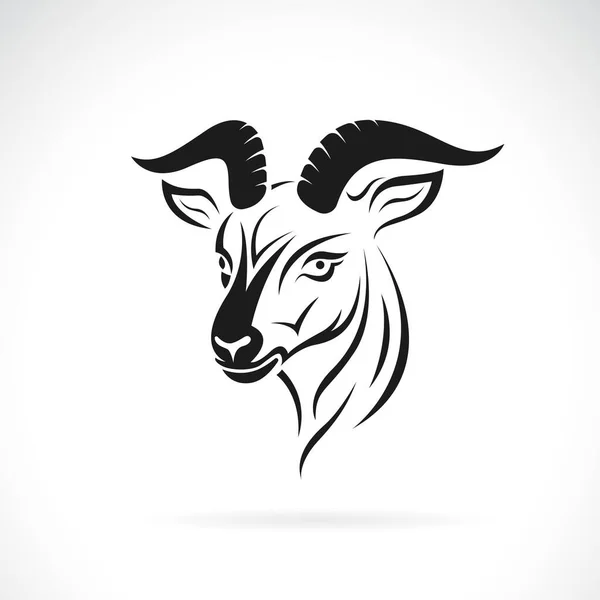 Vetor Cabeça Cabra Sobre Fundo Branco Animais Selvagens Ilustração Vetorial —  Vetores de Stock