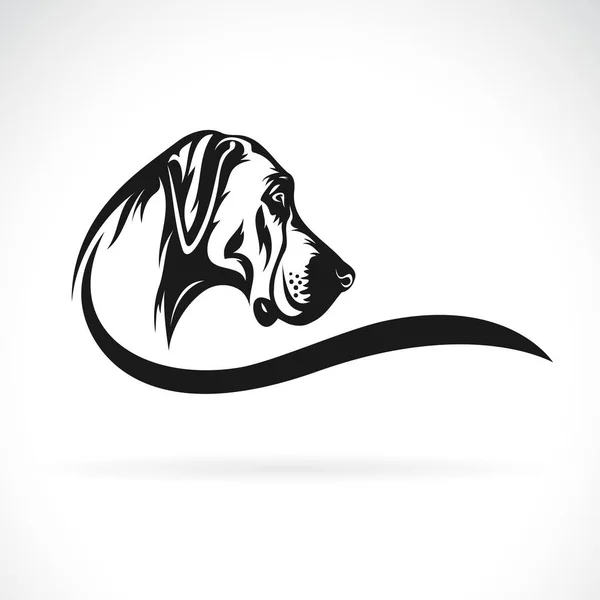 Danua Köpeğinin Beyaz Arka Planda Üreyen Kafa Tasarımının Taşıyıcısı Evcil — Stok Vektör