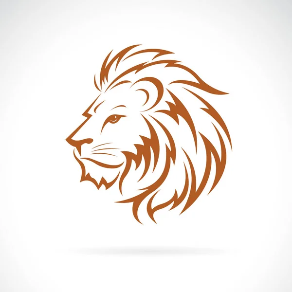 白い背景にライオンのヘッドデザインのベクター 野生動物たち 簡単に編集可能な層ベクトルイラスト — ストックベクタ