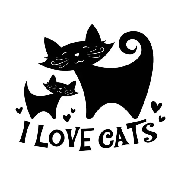 Kedi Tasarımı Resmi Titizlikle Tasarlandı Logo Tasarımı Konsepti Beyaz Siyah — Stok Vektör