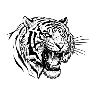 Kızgın kaplan surat, cesur ve güçlü tasarımlar için mükemmel..