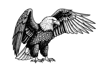 Güçlü ve vatansever tasarımlar için harika kanatları olan görkemli kartal..