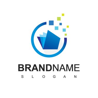 Kitap Logosu, E-Öğrenme Simgesi Piksel Sembolü Kullanıyor