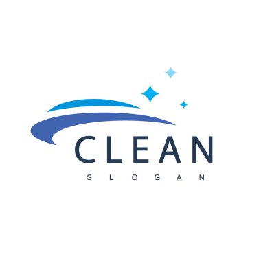 Clean Logo Design Template Suitable For Cleaning Service, House Keeping And Laundry