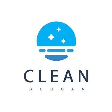 Clean Logo Design Template Suitable For Cleaning Service, House Keeping And Laundry