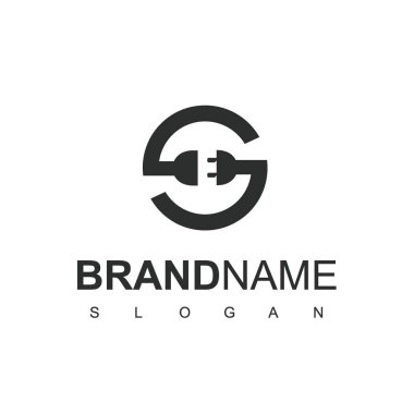 S harfi ve Simge Simgesi kullanan elektrik logosu