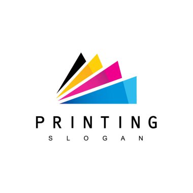 Kağıt Simgesi kullanarak Dijital Yazdırma Logosu Şablonu