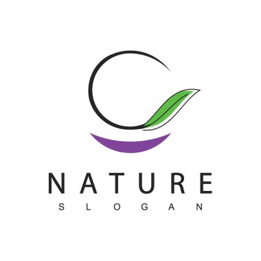 Doğa Logosu Şablonu, Güzellik Konsepti Spa, Cilt ve Kozmetik İçin Yaprak Simgesi Kullanımı