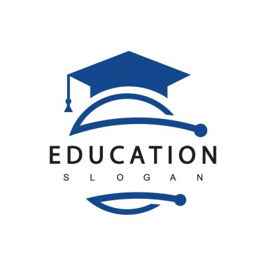 Eğitim Logosu Tasarım Şablonu, Vektör İllüstrasyonu