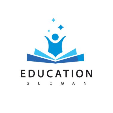 Eğitim Logosu Tasarım Şablonu, Vektör İllüstrasyonu