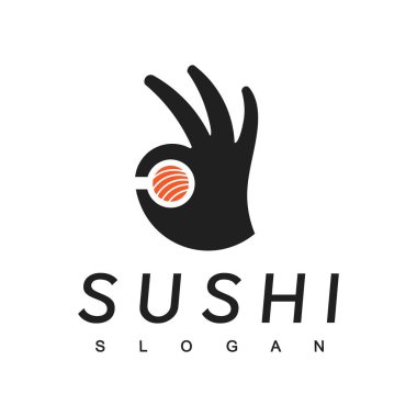 Suşi Logosu Tasarım Şablonu, Japon Gıda Simgesi