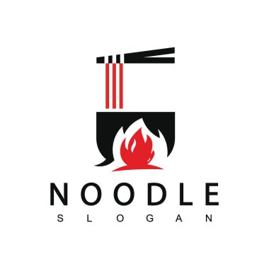 Erişte Logo Vektörü. Japon ve İtalyan restoranları için uygun logo şablonu