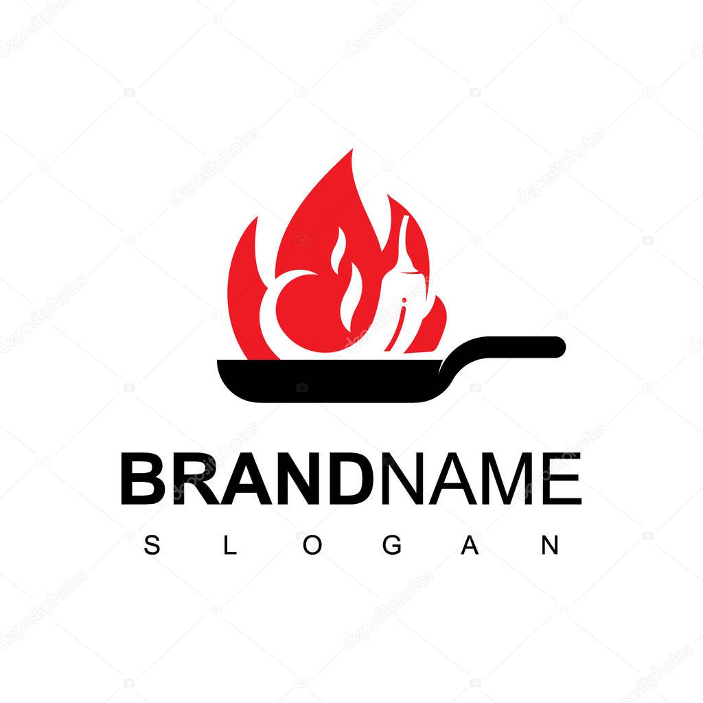 Spicy Food Logo Template Using Hot Chili Icon