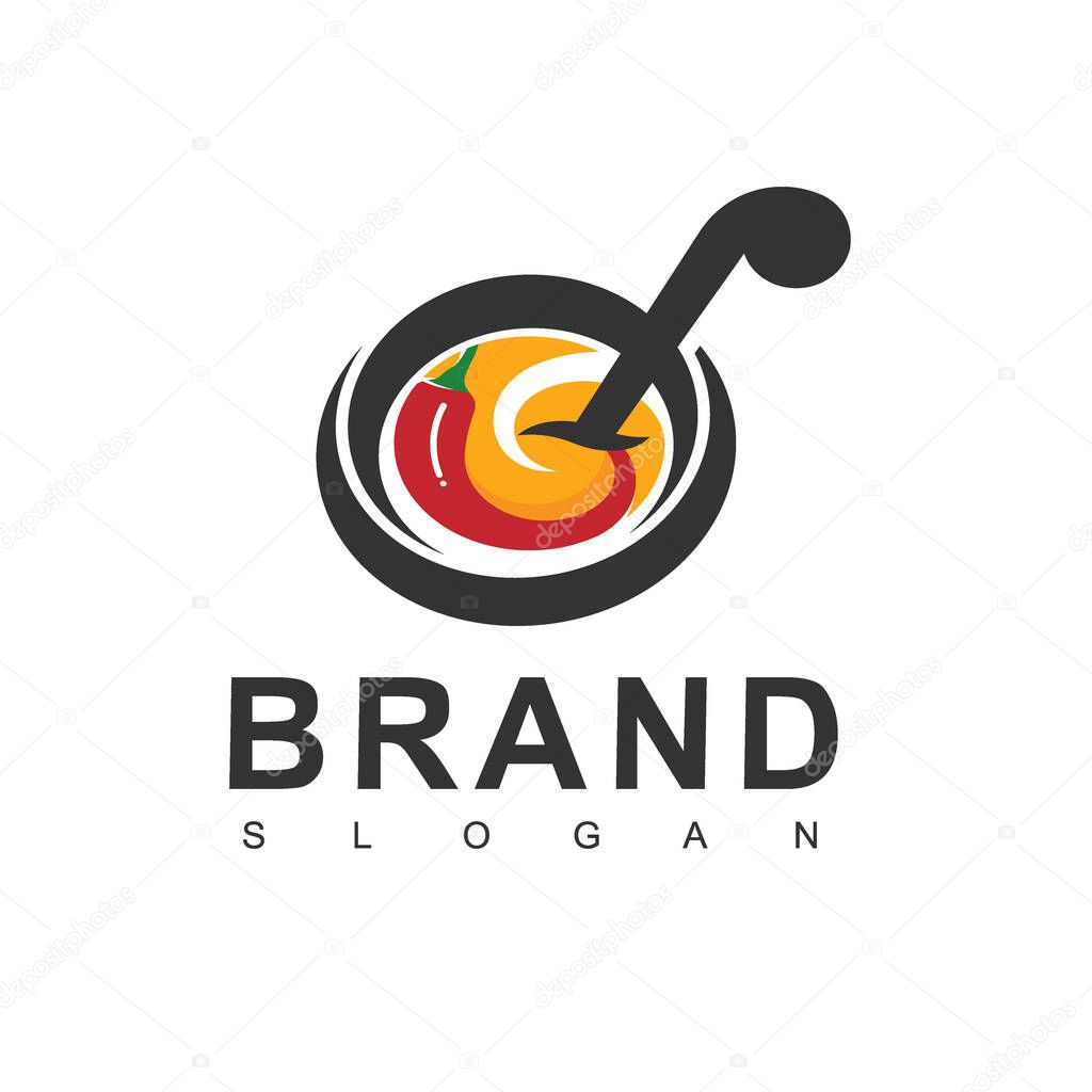 Cooking logo design template. Spicy food illustration