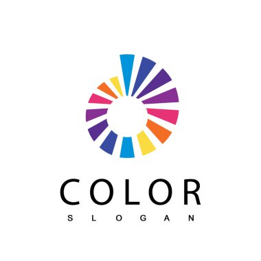 Çember Renkli Logo Şablonu Tasarım Vektörü
