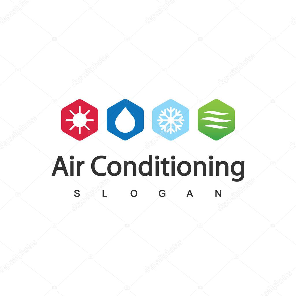 Air Conditioning Logo, HVAC Logo Concept