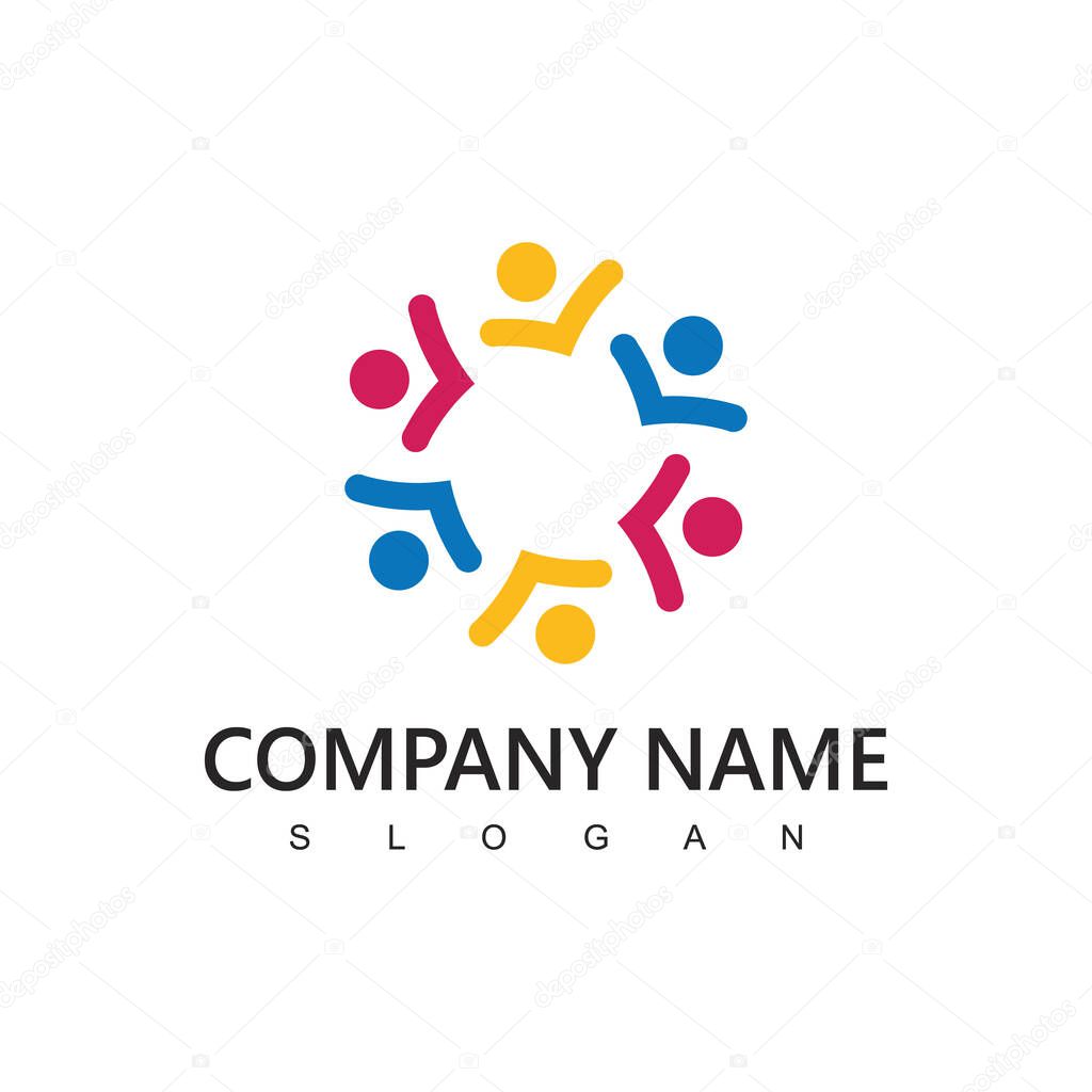 People Logo Template, Charity, Teamwork, And Social Media Network Icon
