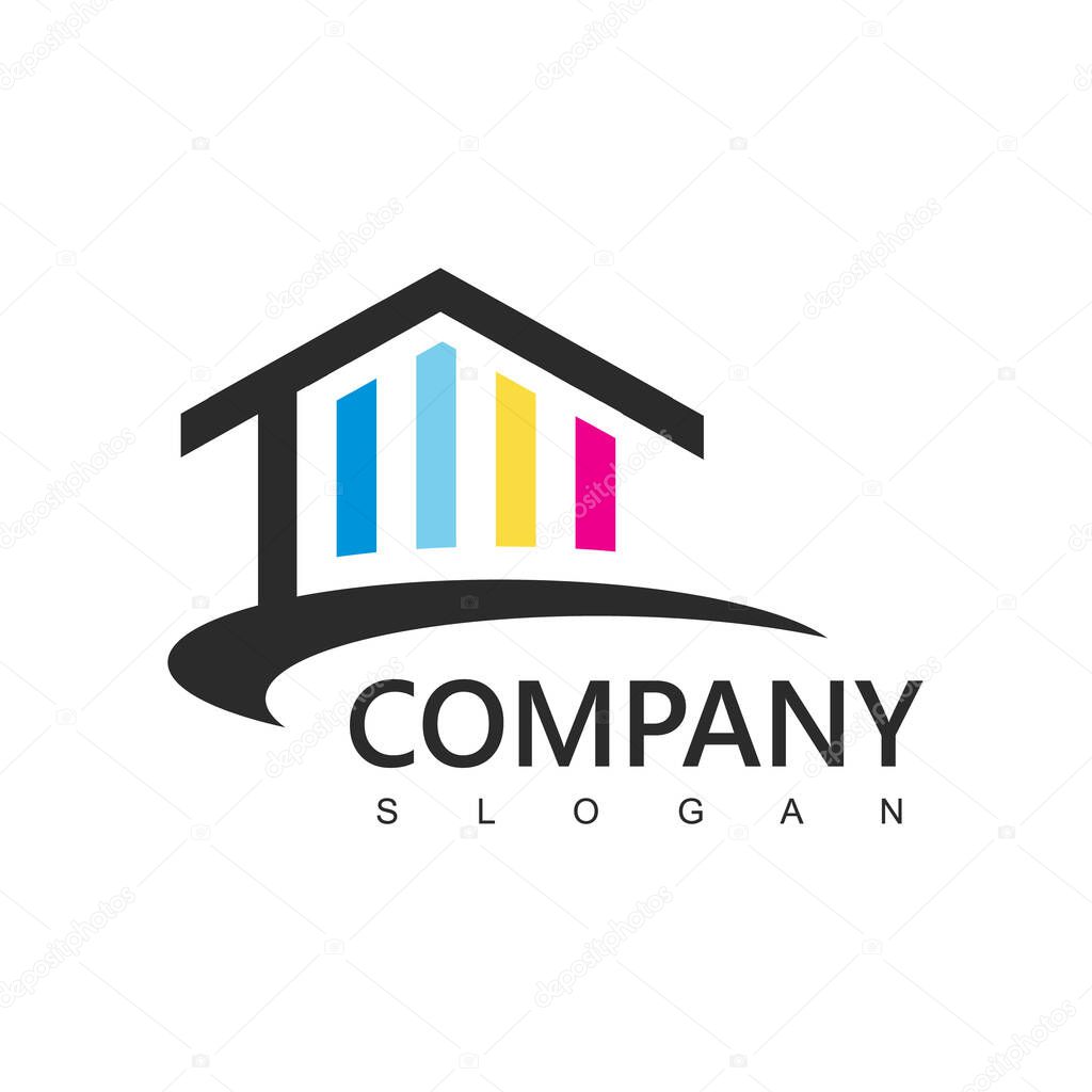 Colorful House Logo For Real Estate Agency, or House Painting Company