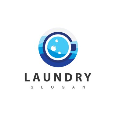 Çamaşır logosu şablonu. Basit çamaşır illüstrasyon logosu