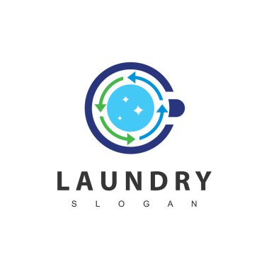 Çamaşır logosu şablonu. Basit çamaşır illüstrasyon logosu