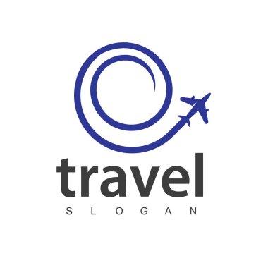 Seyahat acentası iş logosu. ulaşım, lojistik dağıtım logosu tasarımı