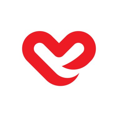 Kalp logosu. Love, Medical and Charity tasarım vektörü şablonu.