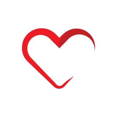 Kalp logosu. Love, Medical and Charity tasarım vektörü şablonu.