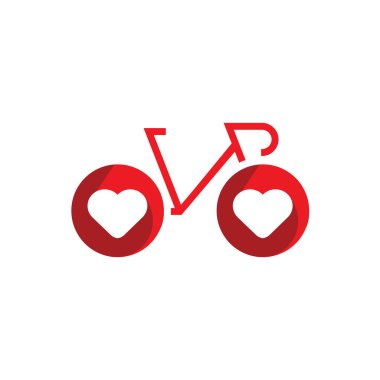 Bisiklet logosu konsepti ikon vektörü, Aşk bisiklet logosu