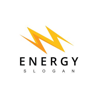 Flash Logo Enerji Tasarım Şablonu. Şimşek voltajlı elektrik logosu