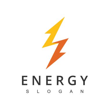 Flash Logo Enerji Tasarım Şablonu. Şimşek voltajlı elektrik logosu