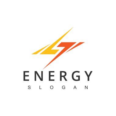 Flash Logo Enerji Tasarım Şablonu. Şimşek voltajlı elektrik logosu