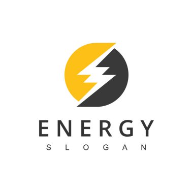 Flash Logo Enerji Tasarım Şablonu. Şimşek voltajlı elektrik logosu