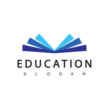 Kitap logosu. Kitap Simgesi beyaz arkaplanda izole edildi. İşletme ve Eğitim Logoları için kullanılabilir. Düz Vektör Logo Tasarım Şablonu Elemanı.