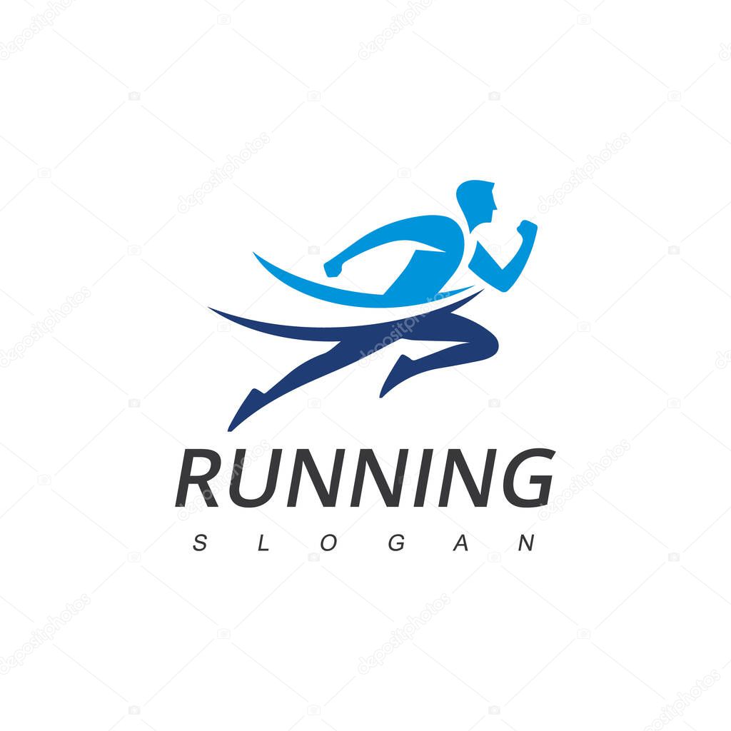 Running Man Logo Designs. Delivery Sport Fitness Logo