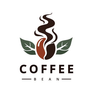 Kahve logosu. Kahve çekirdeği logosu. Kafe illüstrasyon tasarım elemanları vektörü.