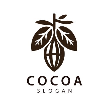 Çikolata ürünü için kakao logosu tasarımı şablonu