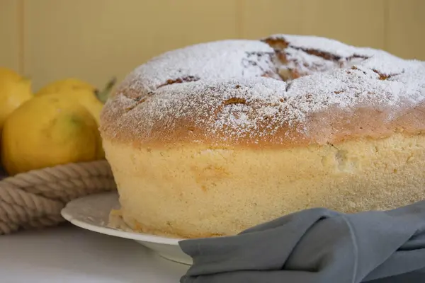 Chiffon cake with lemon for breakfast
