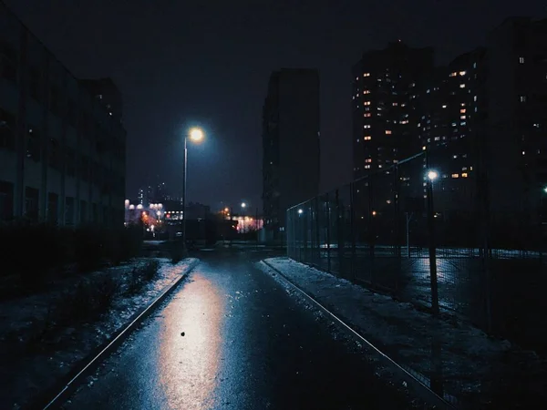 Ночной Городской Пейзаж — стоковое фото