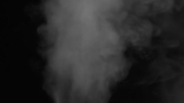 Vapore Getto Reale Che Sembra Fumo Isolato Sfondo Nero Nuvole — Video Stock