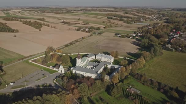 Imbramowice Lesser Poland Voivodeship Premonstratensian Norbertine Monastery Drone Aerial View — Stock Video