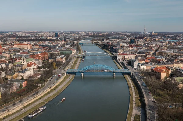 Opole Drone View North Side Town Pamieci Sybirakow Bridge Nysy — 图库照片#