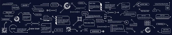 Tech Digital Callouts Títulos Estilo Futurista Hud Interfaz Hud Llamadas — Archivo Imágenes Vectoriales