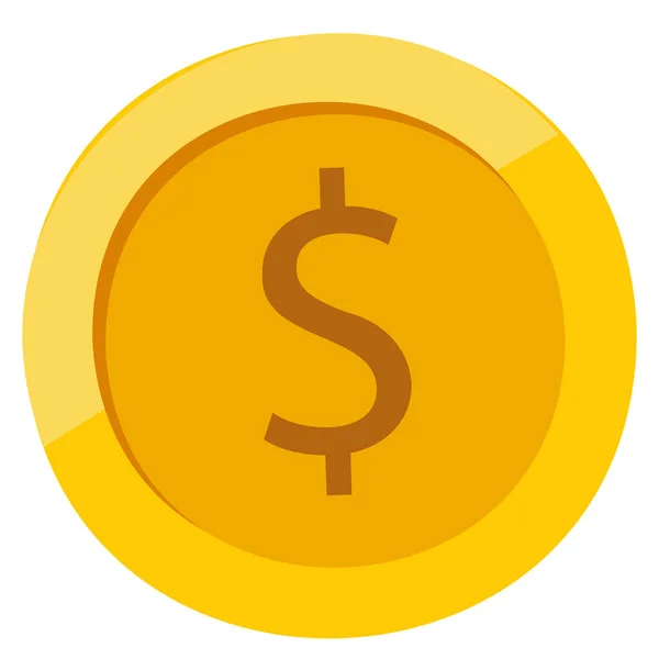 Moneta Dollaro Moneta Con Simbolo Dollaro Simbolo Monetario — Vettoriale Stock
