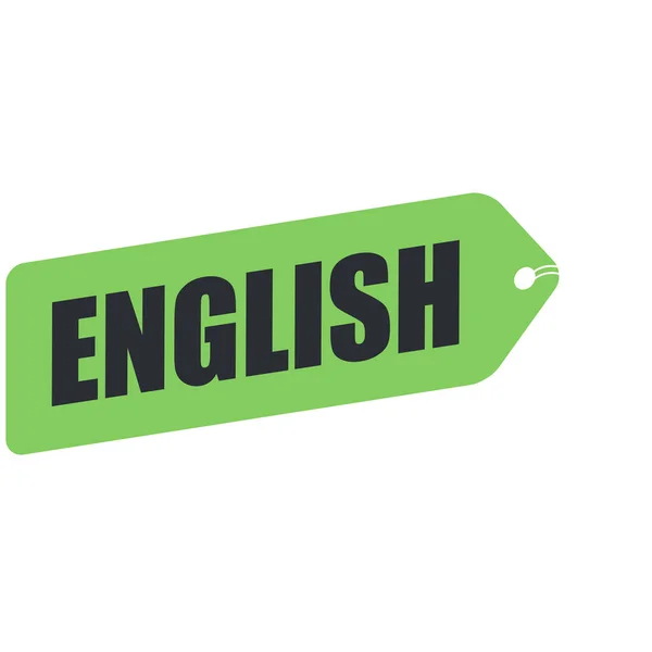 Αγγλικός Τίτλος Vector Banner Επιλεγμένη Γλώσσα — Διανυσματικό Αρχείο