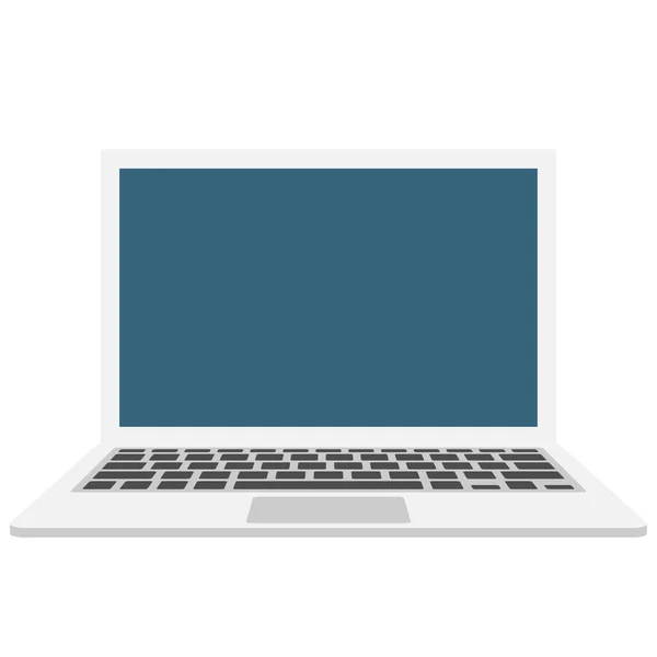 Laptop Platte Stijl Computersymbool Geïsoleerd — Stockvector
