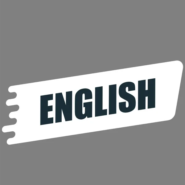 Titolo Inglese Bandiera Vettoriale Con Lingua Scelta — Vettoriale Stock