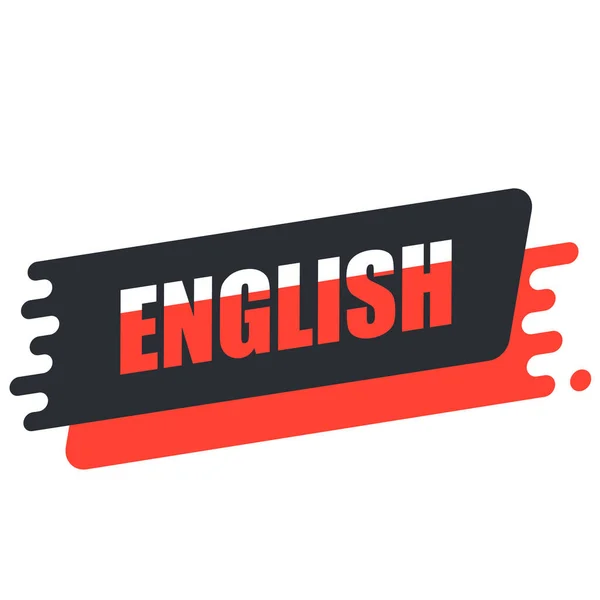 Título Inglés Banner Vectorial Con Idioma Elegido — Archivo Imágenes Vectoriales