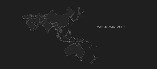 Mapa Asia Mapa Asia Pacífico Mapa Oceanía Mapa Países Vectoriales — Archivo Imágenes Vectoriales