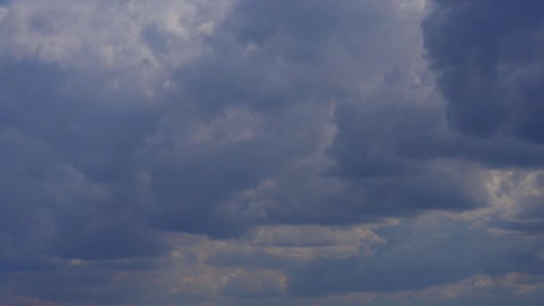 Navy Blue Clouds Moving Sky Rainy Weather Timelapse — Stockvideo