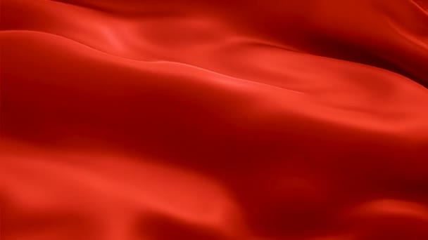 Silk Flag Animation Vermilion Color Background Video Waving Wind Realistic — Stock Video